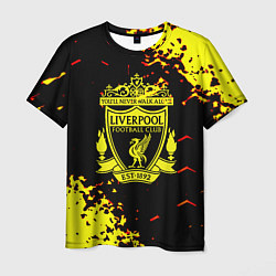 Футболка мужская Liverpool жёлтые краски текстура, цвет: 3D-принт