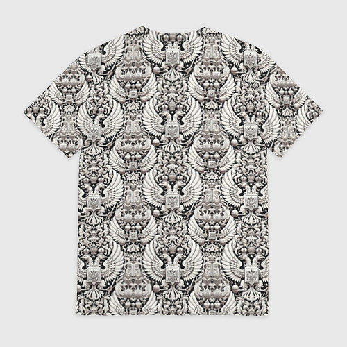 Мужская футболка Греб России черный и белый паттерн / 3D-принт – фото 2
