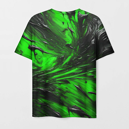 Мужская футболка Чёрная и зелёная субстанция / 3D-принт – фото 2