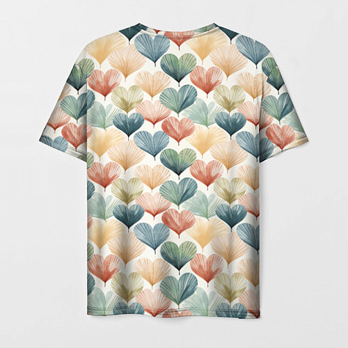 Мужская футболка Разноцветные нарисованные сердечки / 3D-принт – фото 2