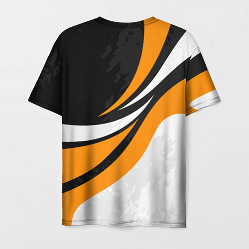 Мужская футболка КТМ - оранжевые вставки / 3D-принт – фото 2