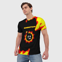 Футболка мужская Serious Sam лого краски с огнём, цвет: 3D-принт — фото 2