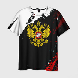 Футболка мужская Россия герб текстура краски, цвет: 3D-принт