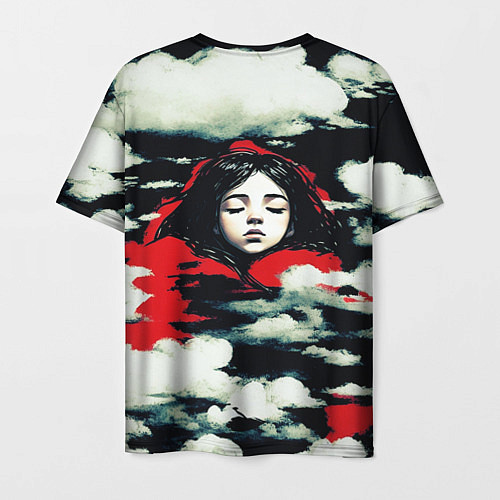Мужская футболка Девушка мечтающая в облаках / 3D-принт – фото 2