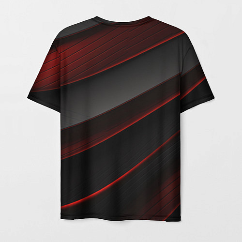 Мужская футболка Красная абстракция с черными линиями / 3D-принт – фото 2