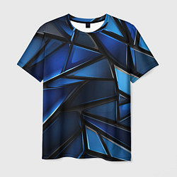 Футболка мужская Синие объемные геометрические объекты, цвет: 3D-принт