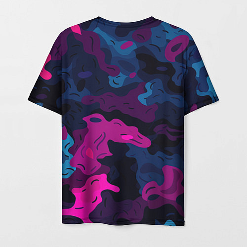 Мужская футболка Gta лого синий и фиолетовый камуфляж / 3D-принт – фото 2