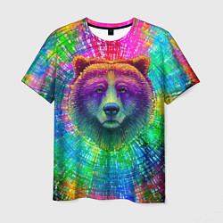 Футболка мужская Цветной медведь, цвет: 3D-принт