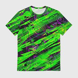Мужская футболка Зеленые узоры паттерны