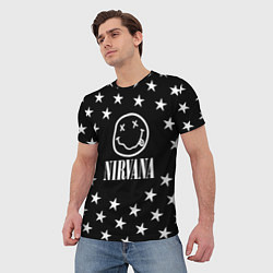 Футболка мужская Nirvana stars steel, цвет: 3D-принт — фото 2