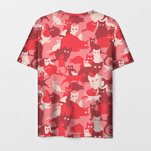 Мужская футболка Розовый кошачий комуфляж / 3D-принт – фото 2