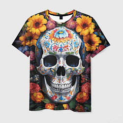 Футболка мужская Bright colors and a skull, цвет: 3D-принт