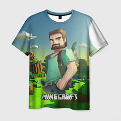 Футболка мужская Minecraft персонаж зеленый мир, цвет: 3D-принт