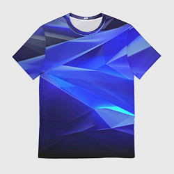 Мужская футболка Black and blue abstract background sport style