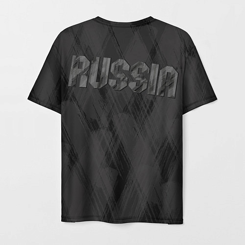 Мужская футболка Russia темно серая надпись / 3D-принт – фото 2