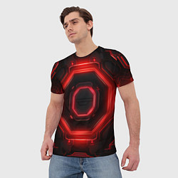Футболка мужская Nvidia style black and red neon, цвет: 3D-принт — фото 2