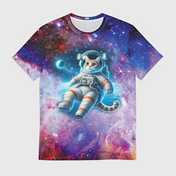 Футболка мужская The cat is a brave cosmonaut - ai art, цвет: 3D-принт