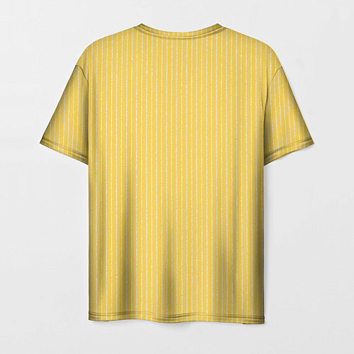Мужская футболка Жёлтый в белую полоску / 3D-принт – фото 2