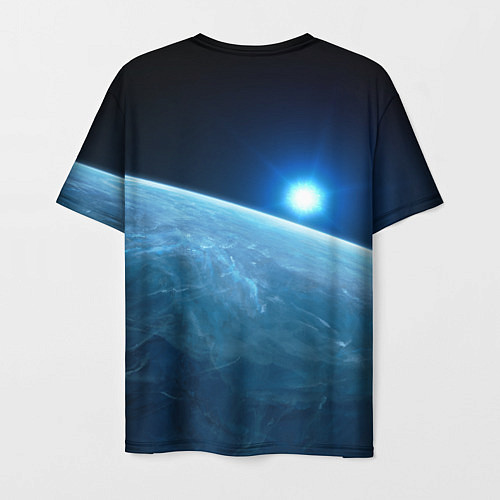 Мужская футболка Кроха капибара в космическом скафандре / 3D-принт – фото 2