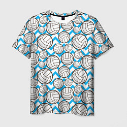 Футболка мужская Мячи волейбольные паттерн, цвет: 3D-принт