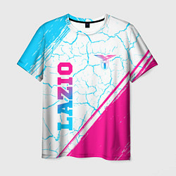 Мужская футболка Lazio neon gradient style вертикально