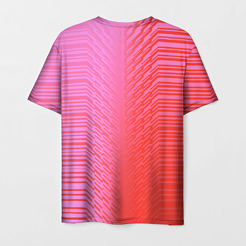 Мужская футболка Красные градиентные линии / 3D-принт – фото 2