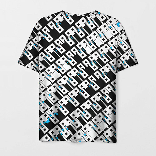 Мужская футболка Абстрактный узор на чёрном фоне / 3D-принт – фото 2