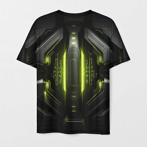 Мужская футболка Яркая зеленая неоновая киберброня / 3D-принт – фото 2