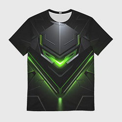 Мужская футболка Green and black abstract style