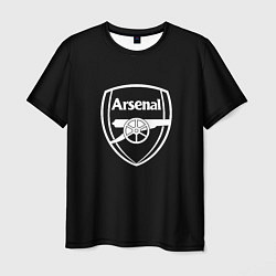 Футболка мужская Arsenal fc белое лого, цвет: 3D-принт