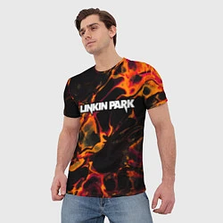 Футболка мужская Linkin Park red lava, цвет: 3D-принт — фото 2