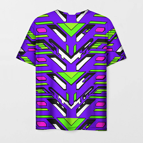 Мужская футболка Техно броня фиолетово-зелёная / 3D-принт – фото 2