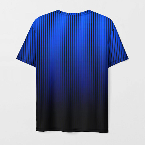 Мужская футболка Полосатый градиент сине-чёрный / 3D-принт – фото 2