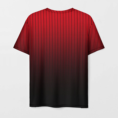 Мужская футболка Красно-чёрный градиент в полоску / 3D-принт – фото 2