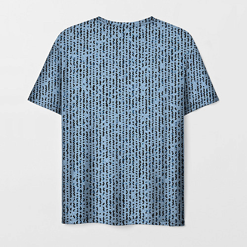 Мужская футболка Голубой с чёрным мелкая мозаика / 3D-принт – фото 2