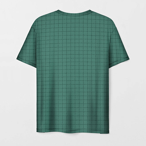 Мужская футболка Патиново-зелёный в клетку / 3D-принт – фото 2