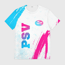 Мужская футболка PSV neon gradient style вертикально