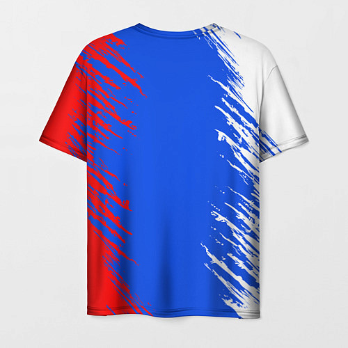 Мужская футболка Триколор штрихи с гербор / 3D-принт – фото 2