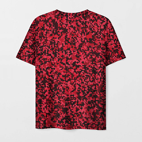 Мужская футболка Тёмно-красный паттерн пятнистый / 3D-принт – фото 2