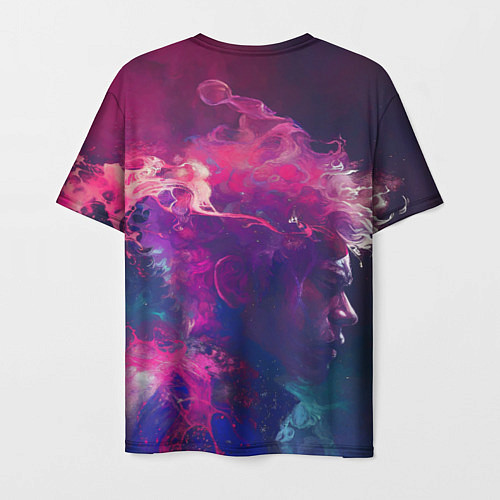 Мужская футболка Человек растворяющийся в фиолетовом дыму / 3D-принт – фото 2
