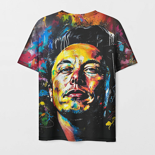 Мужская футболка Граффити портрет Илона Маска / 3D-принт – фото 2