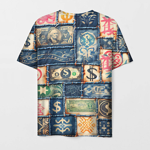 Мужская футболка Баксы на дениме пэчворк / 3D-принт – фото 2