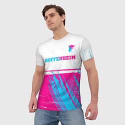 Футболка мужская Hoffenheim neon gradient style посередине, цвет: 3D-принт — фото 2