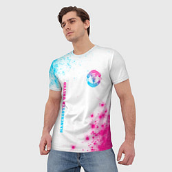 Футболка мужская Manchester United neon gradient style вертикально, цвет: 3D-принт — фото 2