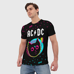 Футболка мужская AC DC - rock star cat, цвет: 3D-принт — фото 2