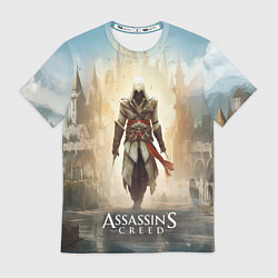 Футболка мужская Assassins creed на фоне дворца, цвет: 3D-принт