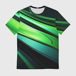 Мужская футболка Абстрактные геометрические плавные линии минимализ