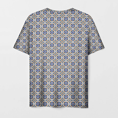 Мужская футболка Сине-белая марокканская мозаика / 3D-принт – фото 2