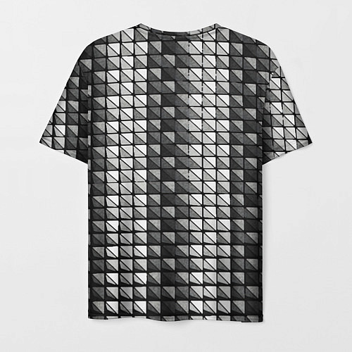 Мужская футболка Чёрно-белые квадраты / 3D-принт – фото 2