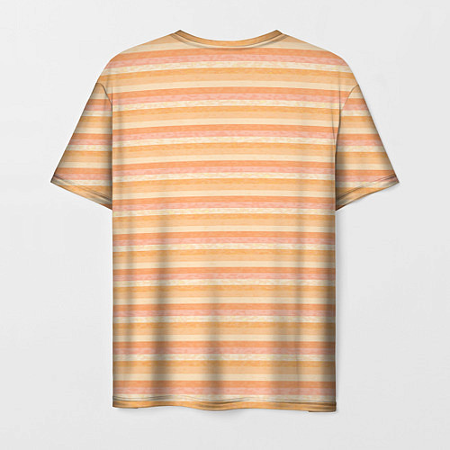 Мужская футболка Светлый жёлто-оранжевый в полоску / 3D-принт – фото 2